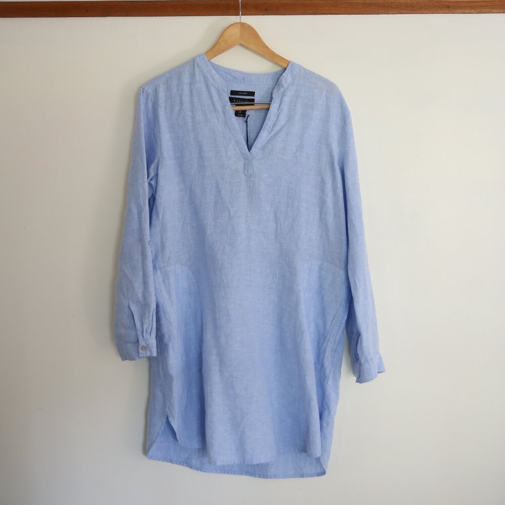 Women's Tunic Tahari, light blue linen